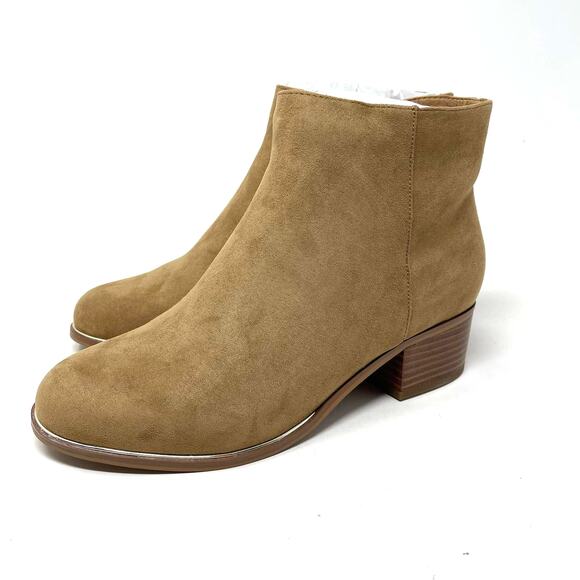 Lane Bryant Ankle Booties Faux Suede Taupe Size 10W - Picture 2 of 11